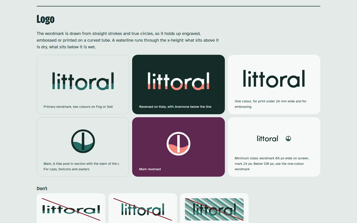 Brand guidelines: logo variants, clear space, palette with measured contrast, type scale and tone of voice
